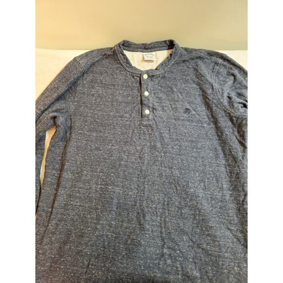 Brooks Brothers Henley Mens Large Blue Long Sleeve Gorpcore Cotton Base Layer - Picture 3 of 11
